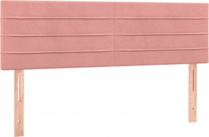 vidaXL vidaXL Łóżko kontynentalne z materacem i LED, różowy aksamit 140x200cm 7