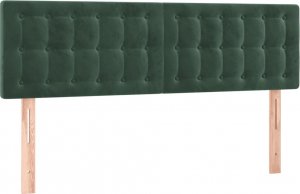 vidaXL vidaXL Łóżko kontynentalne z materacem i LED zielony aksamit 140x200cm 7