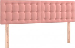 vidaXL vidaXL Łóżko kontynentalne z materacem i LED, różowy aksamit 140x200cm 7