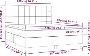 vidaXL vidaXL Łóżko kontynentalne z materacem, niebieskie 180x200 cm, tkanina 8