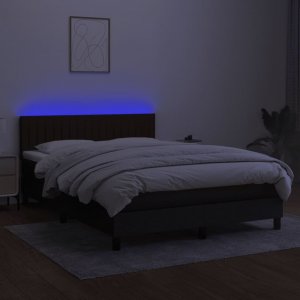 vidaXL vidaXL Łóżko kontynentalne z materacem, czarne, 140x200 cm, tkanina 4