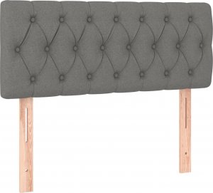 vidaXL vidaXL Łóżko kontynentalne z materacem, ciemnoszara tkanina 90x190 cm 6