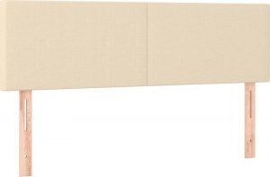 vidaXL vidaXL Łóżko kontynentalne z materacem, kremowe, tkanina, 140x190 cm 6