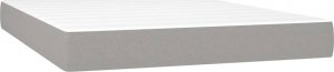 vidaXL Łóżko kontynentalne z materacem, jasnoszare 140x200 cm, tkanina 5