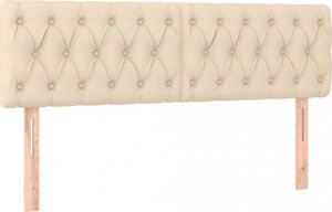 vidaXL vidaXL Łóżko kontynentalne z materacem, kremowe, tkanina, 140x190 cm 6