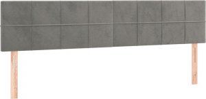 vidaXL vidaXL Łóżko kontynentalne z materacem, jasnoszare, 180x200cm, aksamit 6