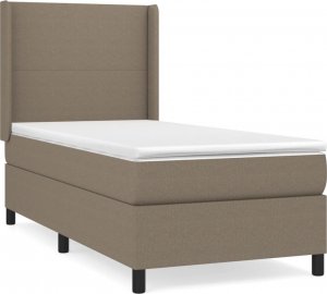 vidaXL vidaXL Łóżko kontynentalne z materacem, taupe, tkanina, 80x200 cm 2