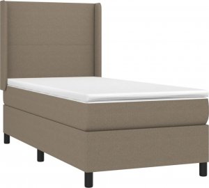 vidaXL vidaXL Łóżko kontynentalne z materacem, taupe, tkanina, 80x200 cm 3