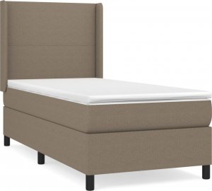 vidaXL vidaXL Łóżko kontynentalne z materacem, taupe, tkanina, 100x200 cm 2