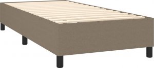 vidaXL vidaXL Łóżko kontynentalne z materacem, taupe, tkanina, 100x200 cm 4