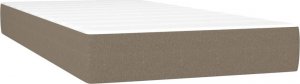 vidaXL vidaXL Łóżko kontynentalne z materacem, taupe, tkanina, 100x200 cm 5