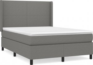 vidaXL vidaXL Łóżko kontynentalne z materacem, ciemnoszara tkanina 140x190 cm 2