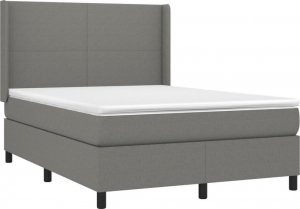 vidaXL vidaXL Łóżko kontynentalne z materacem, ciemnoszara tkanina 140x190 cm 3