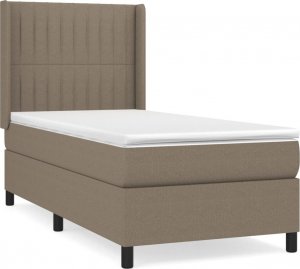 vidaXL vidaXL Łóżko kontynentalne z materacem, taupe, tkanina, 80x200 cm 2