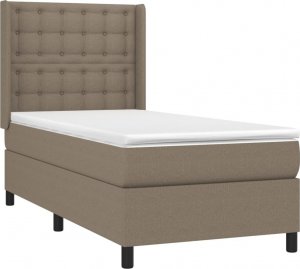 vidaXL vidaXL Łóżko kontynentalne z materacem, taupe, tkanina, 80x200 cm 3