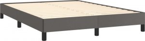 vidaXL vidaXL Rama łóżka, szare, 140x190 cm, obite sztuczną skórą 4