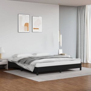 vidaXL vidaXL Rama łóżka, czarna, 160x200 cm, obite sztuczną skórą 1