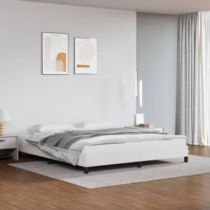 vidaXL vidaXL Rama łóżka, biała, 160x200 cm, obite sztuczną skórą 1