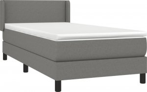 vidaXL vidaXL Łóżko kontynentalne z materacem, ciemnoszara tkanina 90x190 cm 3