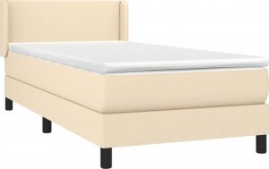 vidaXL vidaXL Łóżko kontynentalne z materacem, kremowe, tkanina, 90x190 cm 3