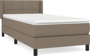 vidaXL vidaXL Łóżko kontynentalne z materacem, taupe, tkanina, 80x200 cm 2