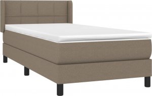 vidaXL vidaXL Łóżko kontynentalne z materacem, taupe, tkanina, 80x200 cm 3