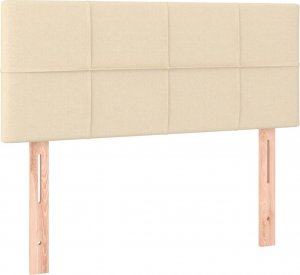 vidaXL vidaXL Łóżko kontynentalne z materacem, kremowe, tkanina, 90x190 cm 6