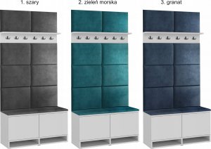 MartigoPlus Szafka buty siedzisko biała KANSAS panele wieszak 11