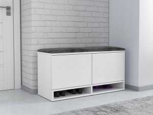 MartigoPlus Szafka buty siedzisko biała KANSAS panele wieszak 6