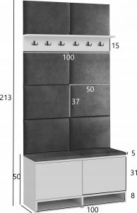 MartigoPlus Szafka buty siedzisko craft KANSAS panele wieszak 10
