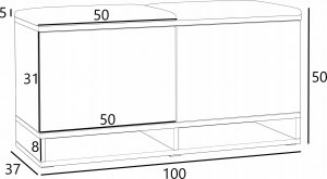 MartigoPlus Szafka buty siedzisko biała-craft KANSAS panele wieszak 12