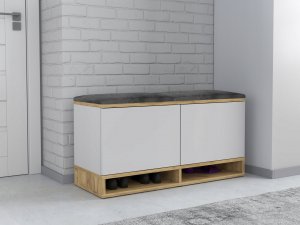 MartigoPlus Szafka buty siedzisko biała-craft KANSAS panele wieszak 13