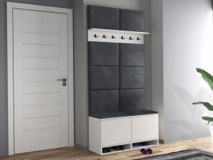 MartigoPlus Szafka buty siedzisko biała-craft KANSAS panele wieszak 14