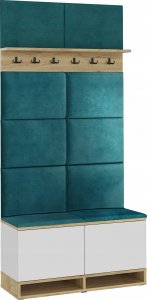 MartigoPlus Szafka buty siedzisko biała-craft KANSAS panele wieszak 3