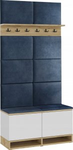 MartigoPlus Szafka buty siedzisko biała-craft KANSAS panele wieszak 5