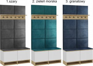 MartigoPlus Szafka buty siedzisko biała-craft KANSAS panele wieszak 6