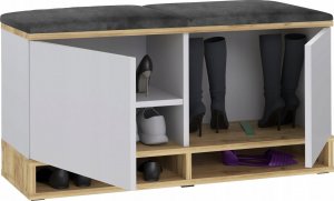 MartigoPlus Szafka buty siedzisko biała-craft KANSAS panele wieszak 8