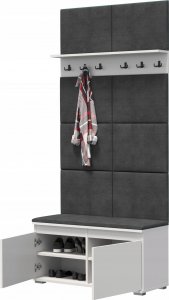 MartigoPlus Szafka na buty siedzisko wieszak panele Nevada 100 biała 4