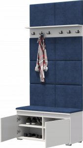 MartigoPlus Szafka na buty siedzisko wieszak panele Nevada 100 biała 5