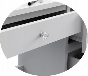 MartigoPlus Toaletka z lustrem biała led Classic Diamond 12 6