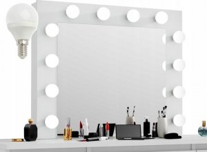 MartigoPlus Toaletka z lustrem biała led Classic Diamond 12 7