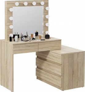 MartigoPlus Toaletka z lustrem sonoma kosmetyczna Carla 12 Led (T2) 3