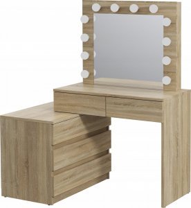 MartigoPlus Toaletka z lustrem sonoma kosmetyczna Carla 12 Led (T2) 4