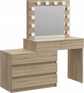 MartigoPlus Toaletka z lustrem sonoma kosmetyczna Carla 12 Led (T2) 7