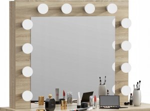 MartigoPlus Toaletka z lustrem sonoma kosmetyczna Carla 12 Led (T2) 9