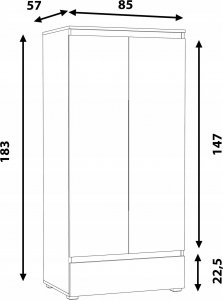 MartigoPlus SZAFA UBRANIA GARDEROBA NEO 05 BIAŁA SZUFLADA 85CM 7