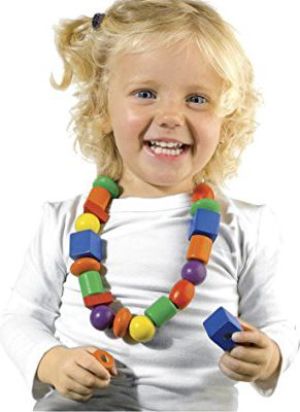 SES Drewniane korale - nauka nawlekania 3