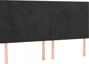 vidaXL vidaXL Łóżko kontynentalne z materacem i LED, czarny aksamit 180x200cm 7