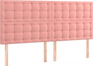 vidaXL vidaXL Łóżko kontynentalne z materacem i LED, różowy aksamit 180x200cm 7