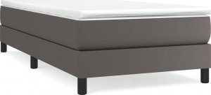 vidaXL vidaXL Łóżko kontynentalne, szare, 100x200 cm, obite sztuczną skórą 2